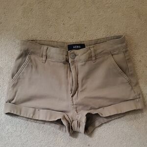 Aero Women's High Waist Tan Shorts